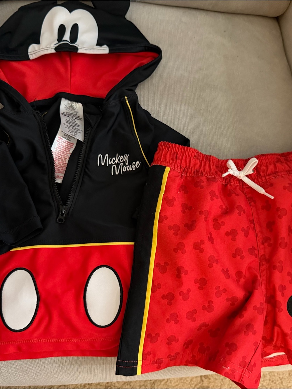 Disney Mickey Mouse Black and Red Kids Swim Set